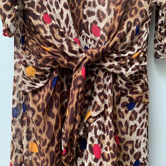 Paris atelier & Other Stories Dress EUR 38 Fits UK 12 Animal Print Sheer & Slip - Picture 5 of 13